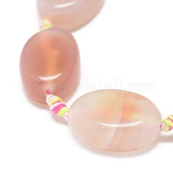 Natural Banded Agate/Striped Agate Beads Strands&nbsp;G-L544-010B