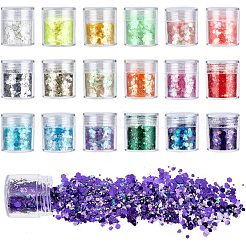 ペット ルミナス シャイニング ネイル アート グリッター  マニキュアスパンコール  キラキラネイルスパンコール  ミックスカラー  1~3mm&nbsp;MRMJ-WH0070-27