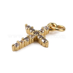 Brass Micro Pave Clear Cubic Zirconia Pendants&nbsp;KK-WH0035-79