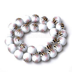 Printed & Spray Painted Glass Beads&nbsp;X-GLAA-S047-01C