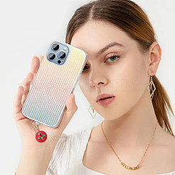 50 個のプラスチックモバイル防塵プラグ  合金製カニカン付き  ゴールドカラー  透明  24mm&nbsp;HJEW-SC0003-20A