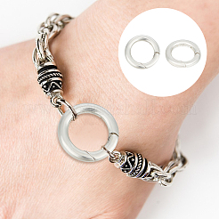2Pcs Rhodium Plated 925 Sterling Silver Spring Gate Rings&nbsp;STER-GO0001-14