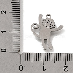 ステンレスペンダント201個  猿のチャーム  ステンレス鋼色  18x14x1mm  穴：1.3mm&nbsp;SA-CBA5D64-07P