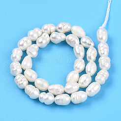 天然養殖淡水パールビーズ連売り  ライス  乳白色  5~5.5x4~5mm  穴：0.4mm  約32~33個/連  6.89''（17.5センチメートル）&nbsp;PEAR-N012-04L-01