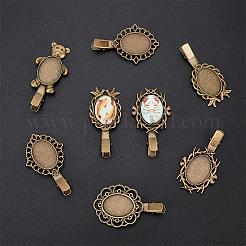 12Pcs 6 Styles Vintage Iron Alligator Hair Clip Findings&nbsp;FIND-NB0004-41