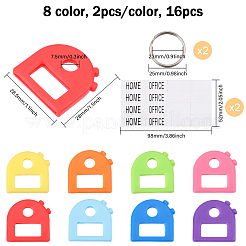 プラスチックキーキャップ2セット  キー識別子はタグをカバーします  半円  カラフル  25x2mm&nbsp;FIND-GL0002-21
