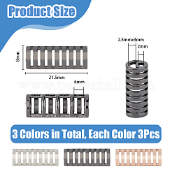 9Pcs 3 Colors Alloy Watch Band Adapter Connectors&nbsp;FIND-DC0004-29