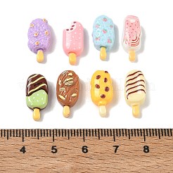 不透明な樹脂模倣食品カボション  サクサクのアイスクリーム  ミックスカラー  15.5~16x7~8x5~5.5mm&nbsp;RE-CBA1274-01