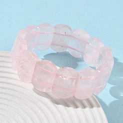 天然宝石ビーズストレッチブレスレット（女性・男性用）  オーバル  1インチ（2.4cm）  内径：2-1/2インチ（6.45cm）&nbsp;BJEW-I323-02H