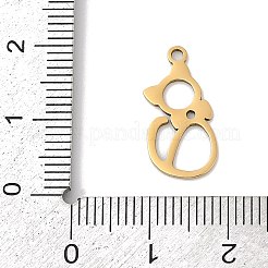 ステンレスペンダント201個  猫の形のチャーム  18KGP本金メッキ  18x9x1mm  穴：1.4mm&nbsp;STAS-F316-22G-04