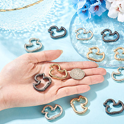 12Pcs 3 Colors Alloy Spring Gate Rings&nbsp;FIND-TA0010-06
