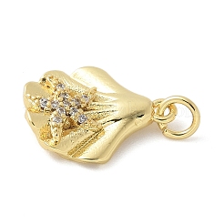 Brass Micro Pave Cubic Zirconia Pendants&nbsp;KK-K298-12G