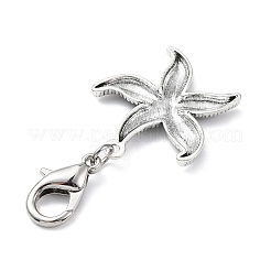 ヒトデとカメの合金ペンダント装飾  合金製カニカン付き  アンティークシルバー  43~74mm  3個/セット&nbsp;HJEW-JM01368