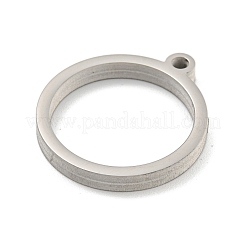 変色しない304ステンレススチールレーザーカットペンダント  リングチャーム  ステンレス鋼色  22.5x20x3mm  穴：2mm&nbsp;STAS-U009-06B-02