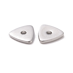 変色しない304ステンレススチールビーズ  三角形  ステンレス鋼色  6x6x1mm  穴：1mm&nbsp;STAS-D185-04P-01