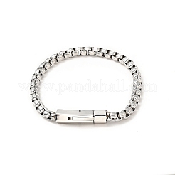 Non-Tarnish 304 Stainless Steel Box Chain Bracelet for Men Women&nbsp;BJEW-E009-02P