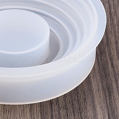 DIY シリコン キャンドル ホルダー金型  燭台金型  ホワイト  フラットラウンド  109x25.5mm&nbsp;LS-DIY-S048-04A