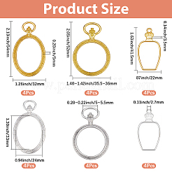 24Pcs 6 Styles Alloy Open Back Bezel Pendants&nbsp;FIND-SP0006-06