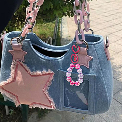 DIYキーホルダーパーツキット  ハート合金スプリングゲートリングとオープン丸カンを含む  鉄製アズキチェーンとキーホルダーの留め具  ミックスカラー  25x26x3.5mm&nbsp;DIY-SC0003-44