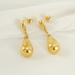 304 Stainless Steel Teardrop Dangle Stud Earrings&nbsp;EJEW-S279-04G