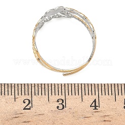304ステンレススチールカフオープンリング  イオンプレーティング（ip）  ゴールデン·ステンレス鋼色  ハート  調整可能  10.5mm&nbsp;RJEW-Z121-02GP-03