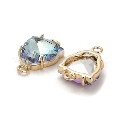 Brass Pave Glass Connector Charms&nbsp;X-GLAA-G111-10G