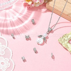 7個 7スタイル 真鍮マイクロパヴェキュービックジルコニアチューブベイル  プラチナ  8~10x7~10x3~10mm  1個/スタイル&nbsp;KK-CJ0004-47P