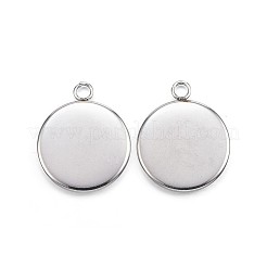 Tarnish Resistant 304 Stainless Steel Pendant Cabochon Settings&nbsp;STAS-G127-13-12mm-P