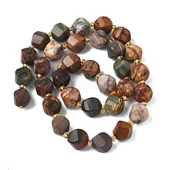 Natural Red Picasso Stone/Polychrome Jasper Beads Strands&nbsp;G-U023-A10-01