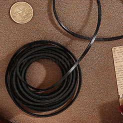 20ヤードの平革紐  ブレスレットネックレスジュエリー作りのためのdiyロープ  ブラック  3x2mm&nbsp;WL-CL0001-16B