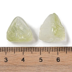 ペイントガラスビーズを焼く  三角ちまき  ダークシーグリーン  15.5~16x15x14mm  穴：1.2mm&nbsp;GLAA-S202-15G