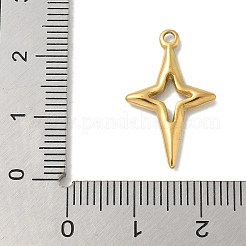 イオンプレーティング（IP）304ステンレスペンダント  星のチャーム  18KGP本金メッキ  22.5x14x2mm  穴：1.5mm&nbsp;STAS-Q334-55G