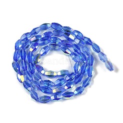 電気メッキガラスビーズセット  ABカラーメッキ  多面カット  オーバル  藤紫色  9.5x5.5mm  穴：1.2mm  約60個/連  22.05''（56センチメートル）&nbsp;GLAA-Q101-03A-AB03