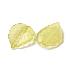 ガラスチャーム  葉のチャーム  ダークカーキ  24x17.5x4.5mm  穴：1.2mm&nbsp;GLAA-CJC0008-05D