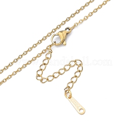 304ステンレススチールアズキチェーンネックレス男性用女性用  ゴールドカラー  ワイド：1.5mm  19.69インチ（50cm）&nbsp;NJEW-N050-A04-G15