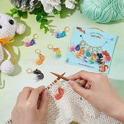 12Pcs 6 Colors Goldfish Locking Stitch Markers&nbsp;HJEW-PH01601