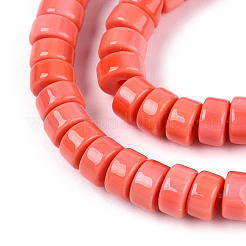Opaque Solid Color Glass Beads Strands&nbsp;GLAA-N026-3x6mm-05