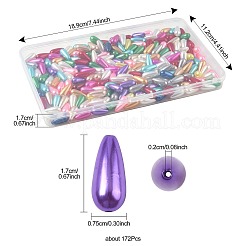 172Pcs 102G ABS Plastic Imitation Pearl Teardrop Beads&nbsp;MACR-FS0002-24