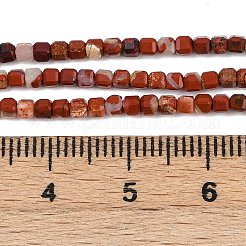 天然石レッドジャスパービーズ連売り  多面カット  キューブ  2.5x2.5x2.5mm  穴：0.5mm  約167個/連  14.96~15.47''（38~39.3センチメートル）&nbsp;G-RM2025-C27-A