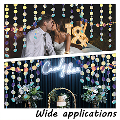 Irridescent PVC Glitter Circle Dots Garland&nbsp;HJEW-WH0036-37