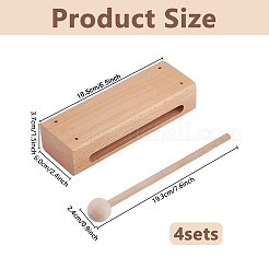木製楽器  スティック  長方形  バリーウッド  136x60x37mm&nbsp;AJEW-WH0752-328