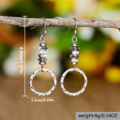 合金ダングルピアス  リング＆チップ  プラチナ  40x15mm&nbsp;WG6ED9D-01