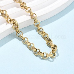 女性用 304 ステンレススチール ローロチェーン アンクレット  14KGP本金メッキ  8-1/8インチ（207mm）&nbsp;AJEW-U025-03G