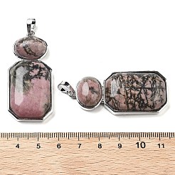 Natural Rhodonite Human Body Shaped Pendants&nbsp;G-P552-03P-07