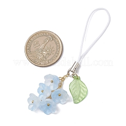 Flower Handmade Lampwork & Acrylic Pendants Decorations&nbsp;HJEW-TA00438-04