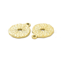 304ステンレスペンダント  スターとフラットラウンド  ゴールドカラー  23x18.5x2mm  穴：2mm&nbsp;STAS-G273-16G