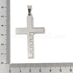 304ステンレスペンダント  変色防止  聖書のチャーム付き十字架  宗教  ステンレス鋼色  48x29.5x2mm  穴：8x4.5mm&nbsp;STAS-U040-10P