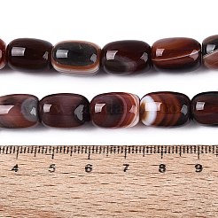 天然石瑪瑙ビーズ連売り  染め  バレル  サドルブラウン  13~15x9.5~11mm  穴：1mm  約28個/連  14.96~15.35インチ（38~39cm）&nbsp;G-N356-02B-03