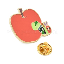 エナメルピン  バックパック用合金ラペルピンバック  りんご  28.5x30.5mm&nbsp;JEWB-A036-01B-G