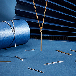 2色 304ステンレスペンダント  長方形/棒  ゴールデン·ステンレス鋼色  23~43x1.5~2x1.5~2mm  穴：2mm  44個/箱&nbsp;STAS-UN0033-08